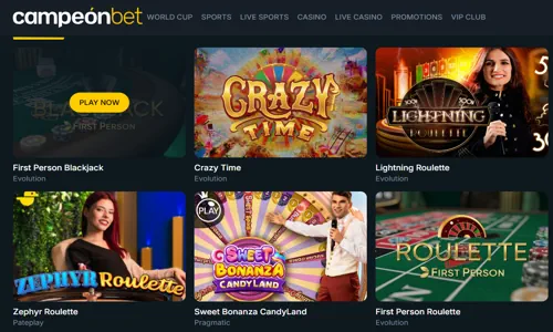 Campeonbet Nigeria mobile app interface